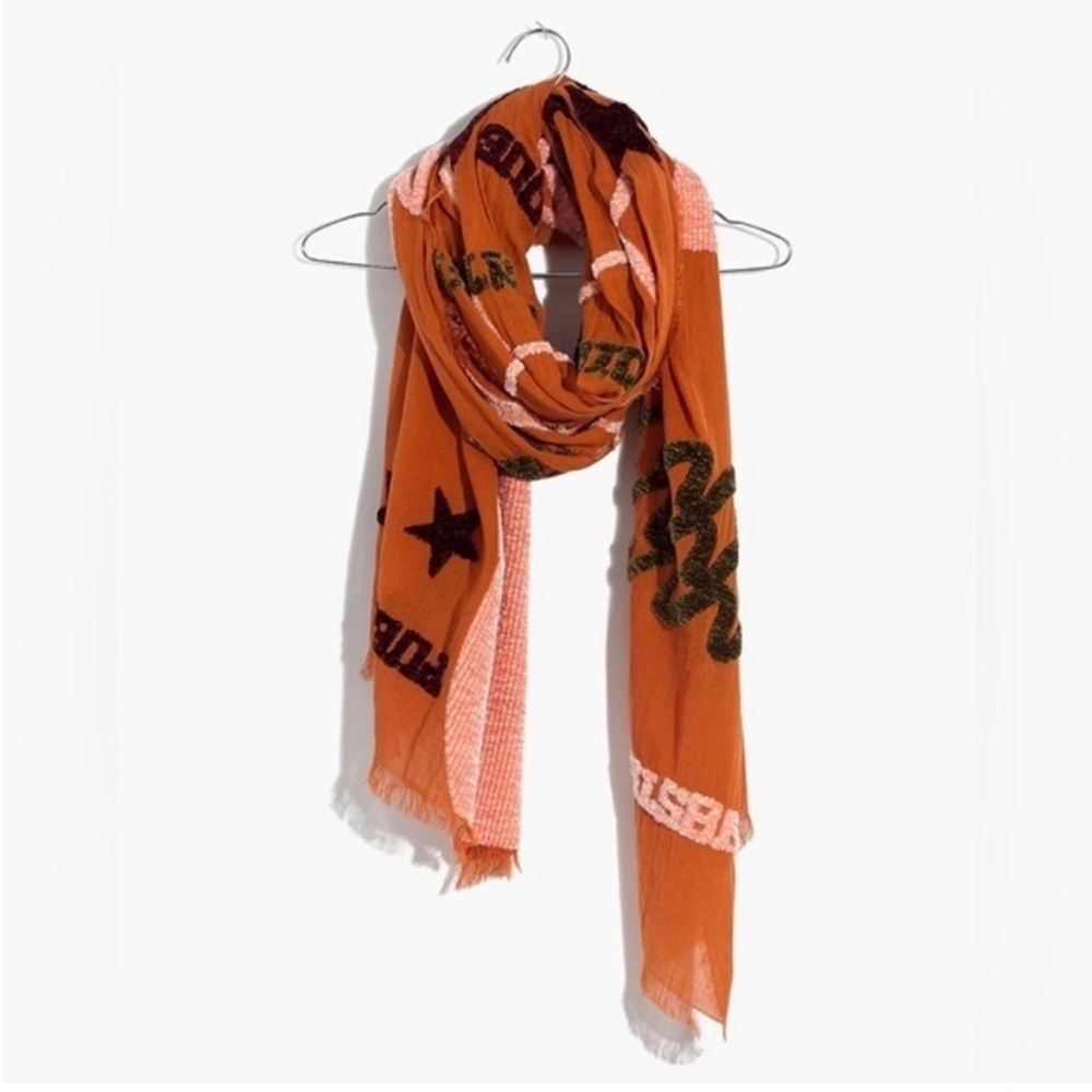 MADEWELL New Mexico Map Chenille Scarfβ k1371 bittersweet orange